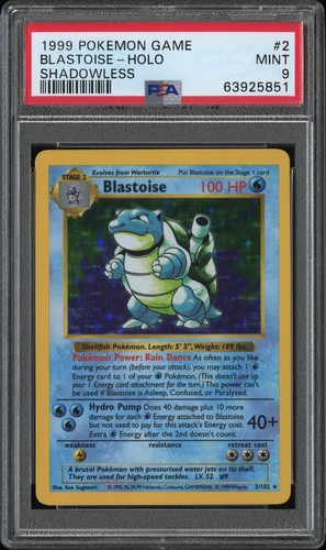 Blastoise (Shadowless) graded PSA 9 for sale on eBay