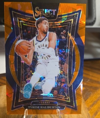 2024-25 Panini Select - Concourse Tyrese Haliburton #64 Orange Cracked Ice Prizm