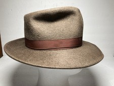 Vintage 1940s 1950s Mens Brown Fedora Hat Size 6 7/8 The Mallory Ten Style