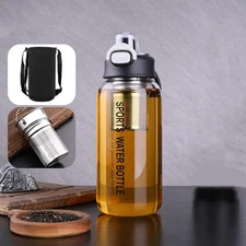 Glass Tea Infuser Bottle 33oz - Gass Tea Tumbler with Infuser, Borosilicate Glas