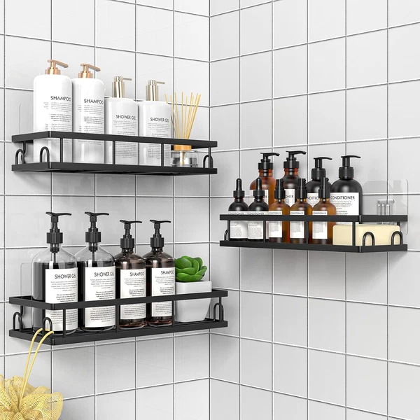 Duschablage Ohne Bohren, Wasserdichter Duschregal, Badezimmer Regal Organizer, S-image