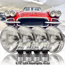 4PCS DOT 5 3/4" 5.75" LED Headlights Hi/Lo Beam for Chevrolet Corvette C1 C2 C3