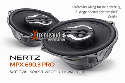 Hertz Mille MPX 690.3 - 6x9 2-Wege Koaxialsystem SET COAX 3Way 6''x 9''+Grille 2ST