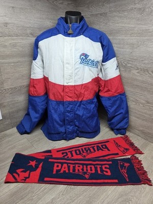 Vintage 90s Apex One New England Patriots NFL Pro Line Full Zip Puffer Jacket LG