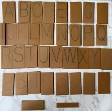 Lot of 107 Pantograph 3" Block Letter Number Tiles 4.5" Tiles Plastic Font Plate
