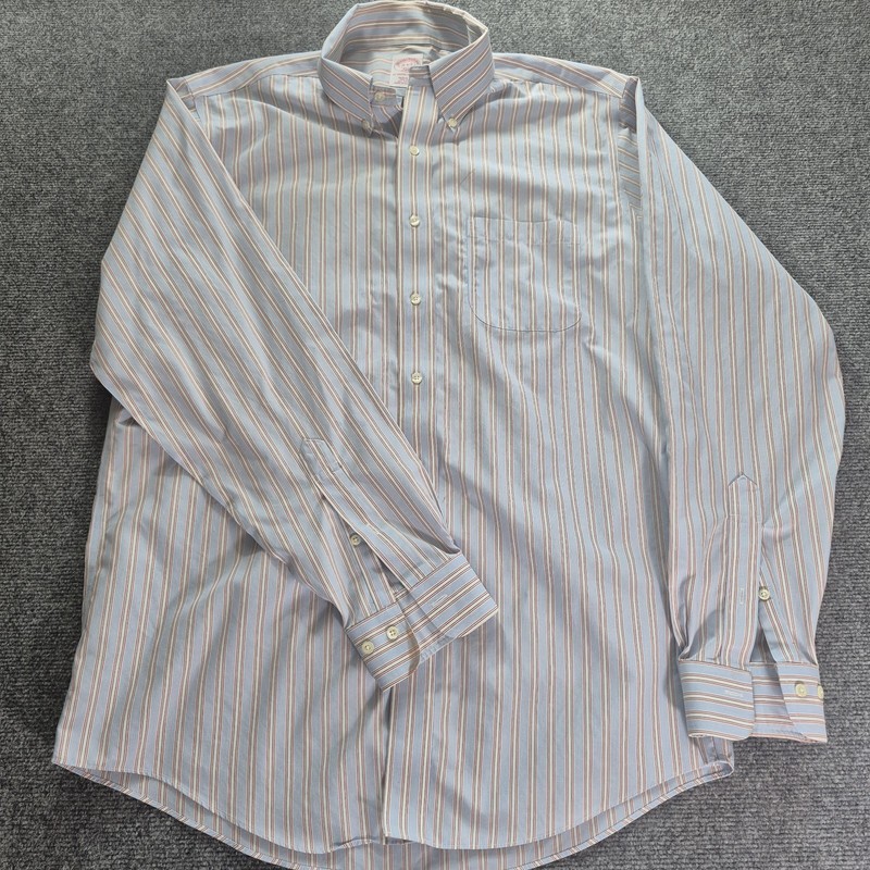 Brooks Brothers Shirt Mens 16 6/7 Striped Button Up Long Sleeve READ