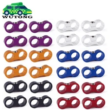 4PCS Hose Separator Oil Fuel Line Fitting Adapter 6AN 8AN 10AN Mounting Clamps