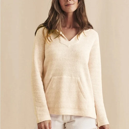 OFF WHITE Felpa con cappuccio FAHERTY Whitewater in sabbia estiva taglia S