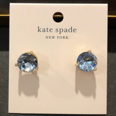 KATE SPADE Light Blue Rise and Shine’ Blue and Gold Earrings
