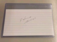 HANK GOLDUP SIGNED 3x5 INDEX CARD NHL AUTOGRAPH MAPLE LEAFS NY RANGERS 1939-46