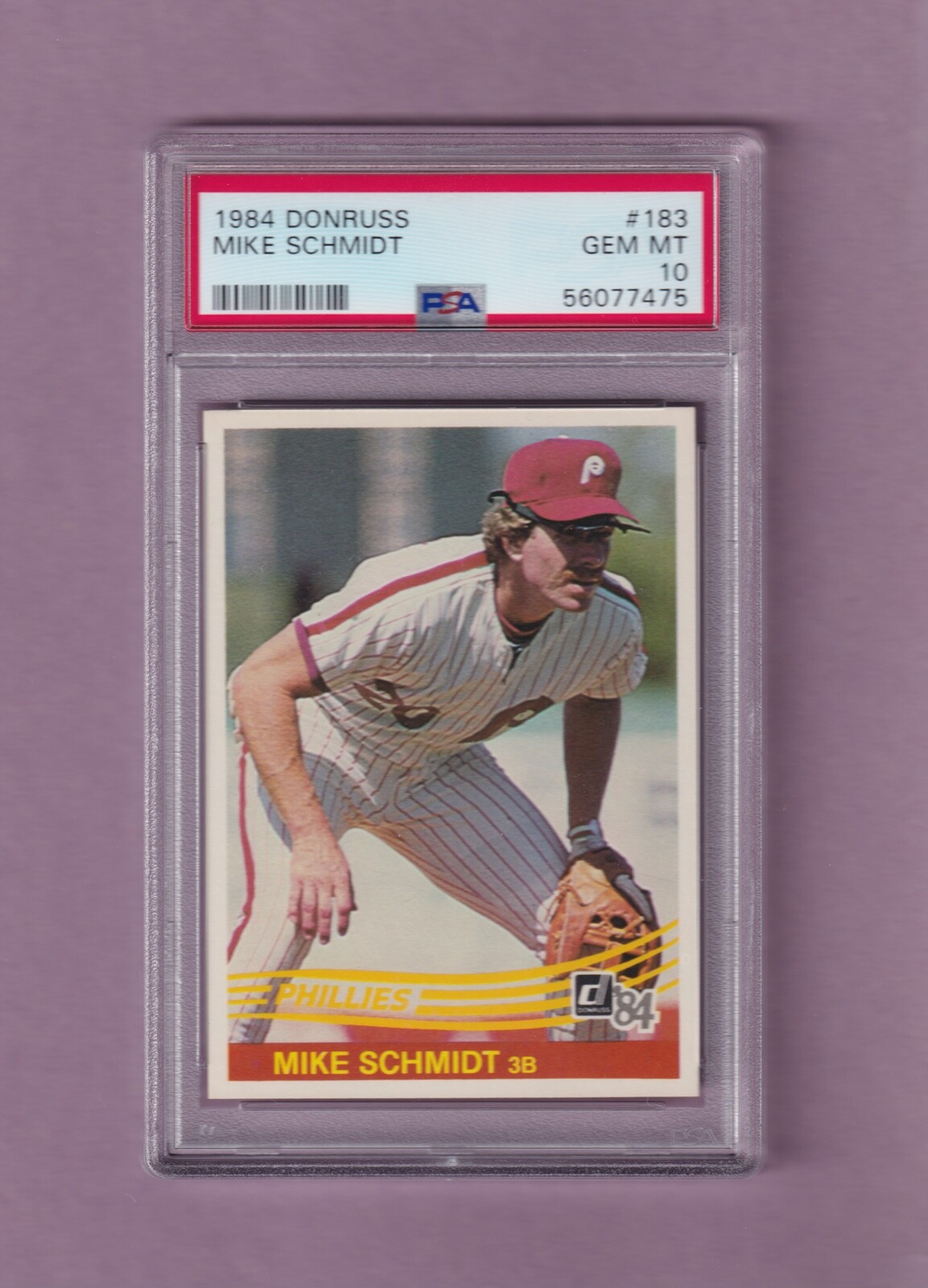 1984 DONRUSS MIKE SCHMIDT BASEBALL CARD #183 - GEM MINT CONDITION PSA 10!