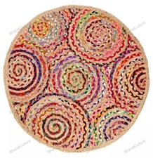 Tappeti Jute Multicolore Fatti A Mano Indiani 7 X 7 Piedi