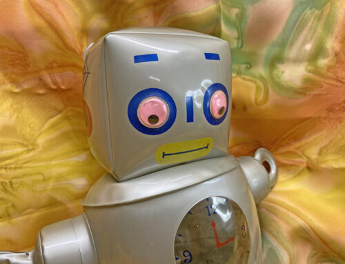 Vintage 70s 80s TOMY PLA JAPAN Inflatable Robot Toy Play Clock Belly - Picture 6 of 16