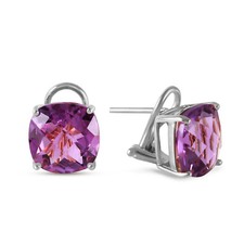 7.2 CTW 14K Solid White Gold Amethyst Standard Amethyst Earrings