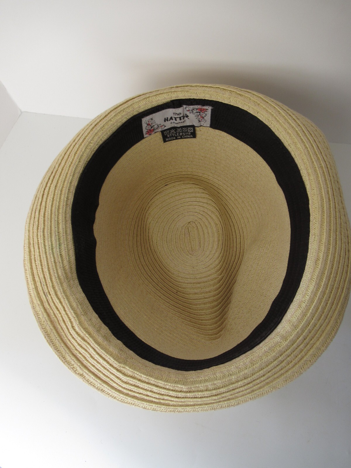 Vintage straw hat natural Trilby Walker Fedora st… - image 7