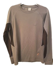 Caxa Outdoor Gray/ Black Long Sleeve Waffle Athletic Shirt Top mens XL  