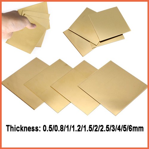 Brass Sheet Plate Block 0.5/0.8/1/1.2/1.5/2/2.5/3/4/5/6mm Thick DIY Model Making eBay
