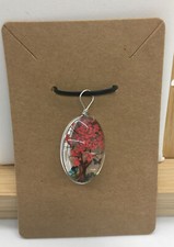 Transparent Dried Flower Tree Lacework Resin Drop Pendant New Free Ship 370