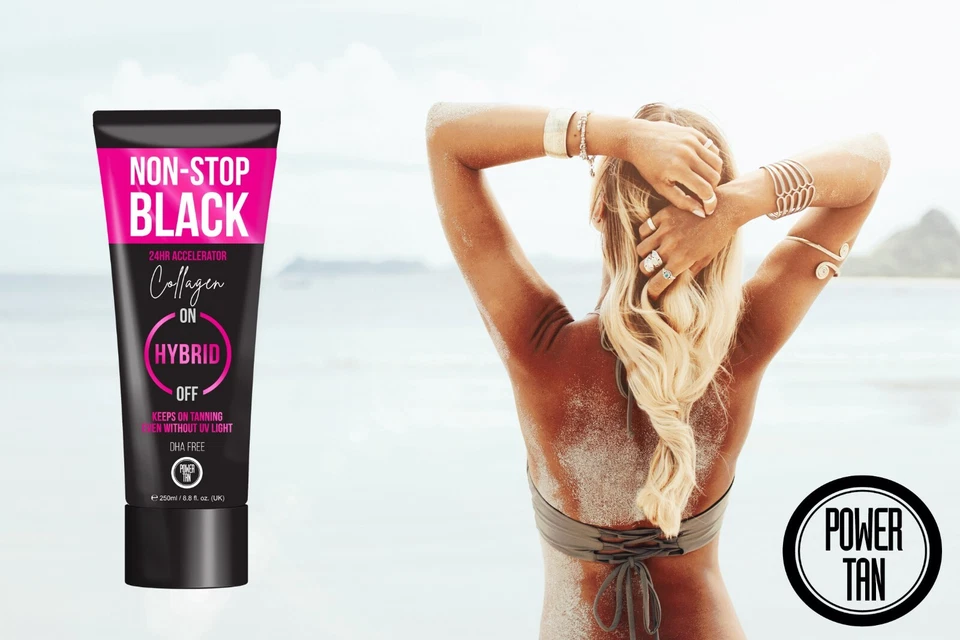 Power Tan Non-Stop Black Collagen Hybrid UV Sunbed Tanning Accelerator 250ml - Image 4 of 4