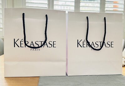 2 x KERASTASE Papier-, Einkaufs-, Geschenktüten Maße:25x22,5x11 mit Stoffbändern
