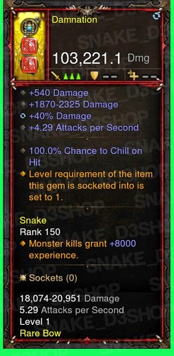 Diablo 3 PS4 - X.One - Switch - Modded Weapon - 100% Chance Slow / Fear / Stun