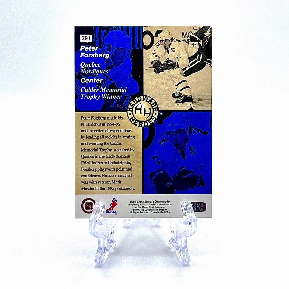 PETER FORSBERG 1995 Collector's Choice #391 PLATINUM PLAYERS CLUB PARALLEL HOF - Image 2 of 2