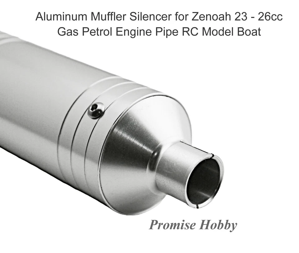 Aluminum Muffler Silencer for Zenoah 23 - 26cc Gas Petrol Engine Pipe RC Boat - Image 3 of 4