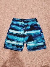 Roundtree  York Mens 30 Blue Pull On With Drawstring Swim Trunks