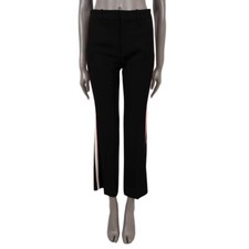 69465 auth GUCCI black viscose 2019 SIDE STRIPE CADY BOOT-CUT Pants 38 XS