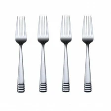 Oneida Culinaria Set of 4 Dinner Forks - 8" Long Heavy Stainless Flatware