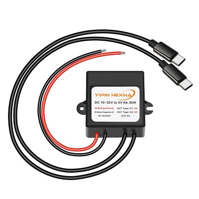 Bauer Electronics | DC DC 8V-32V naar 5V spanningsomvormer USB-C 3A 15W