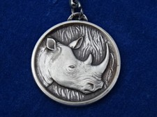 JOLI Nice RARE TOP +++ PORTE-CLES Key ring - CHATEAU DE THOIRY - ZOO RHINOCEROS