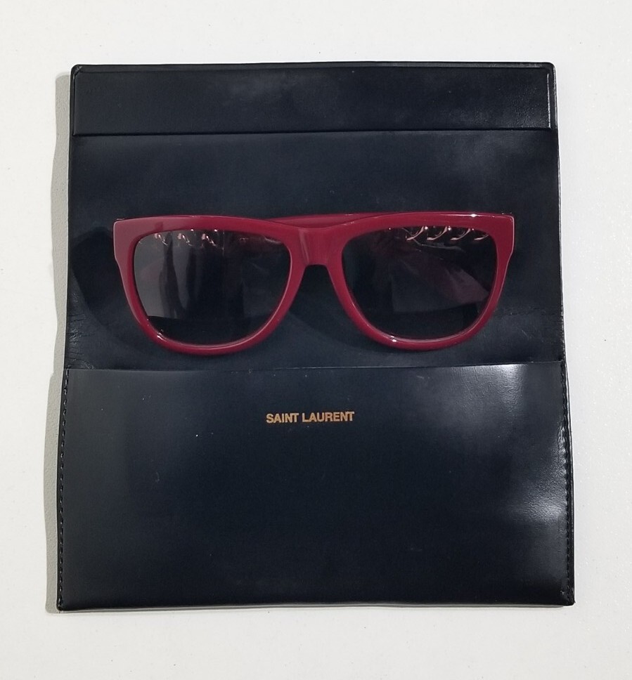 YSL Yves Saint Laurent 6373/S Burgundy Silver Chain YSL Yves Saint Laurent 6373/S Burgundy Silver Chain