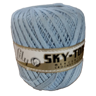 1 Lily Sky Tone Mercerized Crochet Cotton 180 Yards Color Blue ART. 123 USA