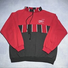 Vintage 1990s Black Red Bulls Colorway Lightweight Mock Neck Sweater Size Large