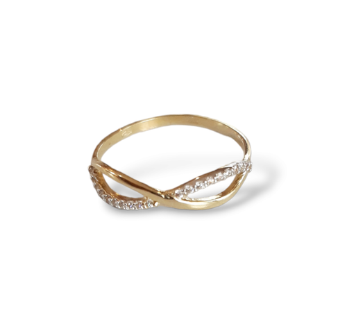 Bague Tennis Femme En Or Plaqué 18K Blanc/jaune/rosé Avec Zirconium Cubique - Neuf Avec étiquettes