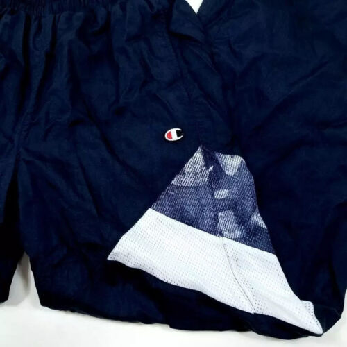 Vtg CHAMPION Track Pants - S Navy White - Mesh Lined Wind Breaker Retro Y2K - Picture 2 of 4