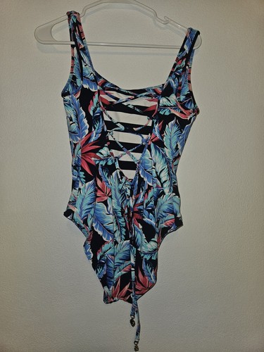 Tommy Bahama Island Cays tropischer Wende-Badeanzug Spitze hinten Einteiler 6/8 * - Bild 4 von 8