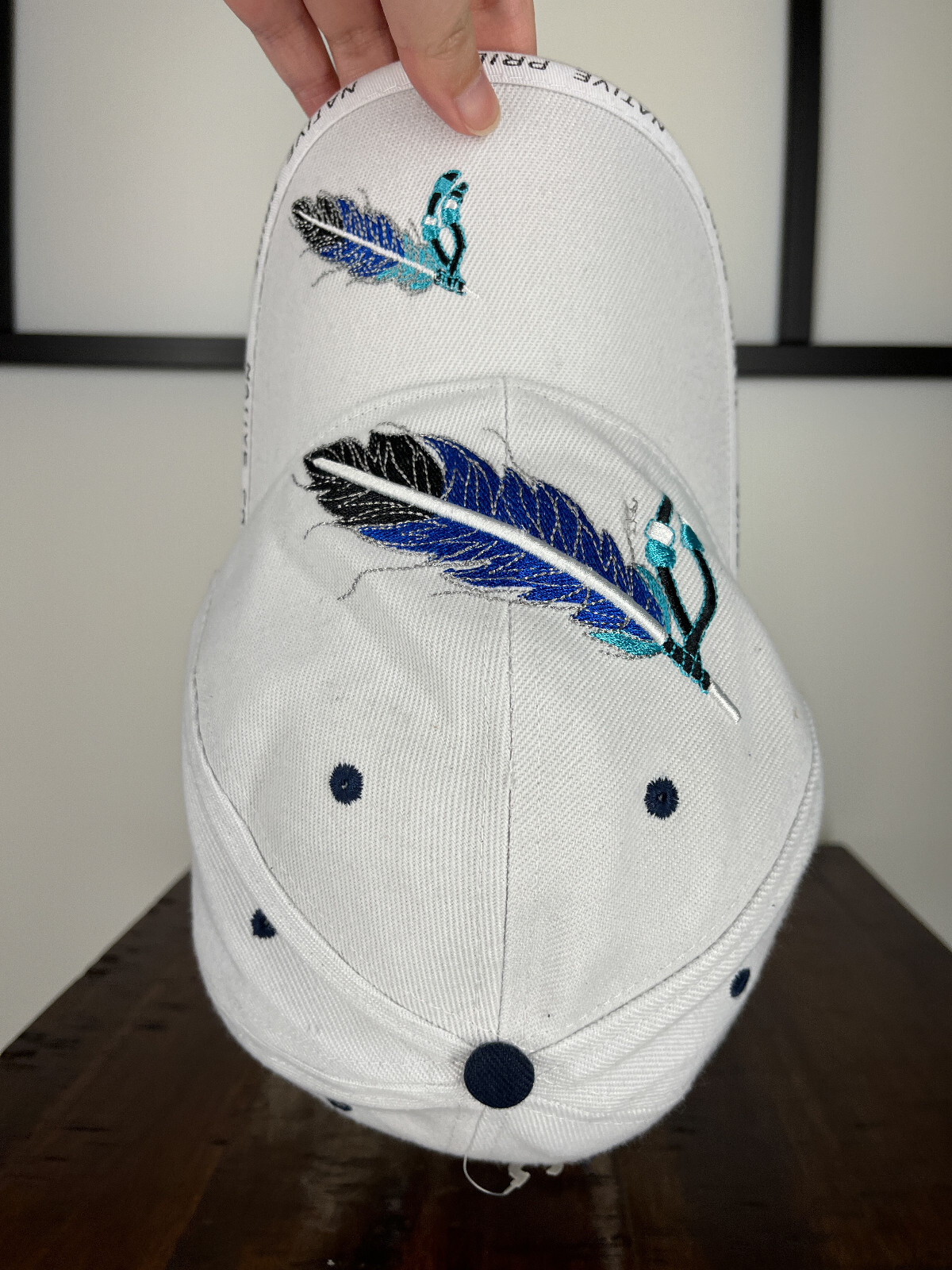 Native Pride Feather Hat Cap Strap Back Adult One… - image 9