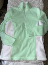 Tek Gear Women s Sz. S Mint Green Wht. 1/4 Zip Fleece. Exc. Condition