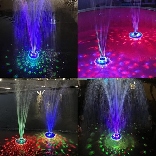 Floating Pool Fountain with Underwater Light Show, Rechargeable Battery Powered - Picture 6 of 6