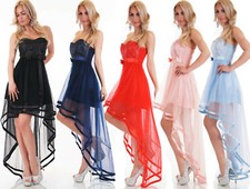 Cocktailkleid Brautjungfernkleider Hochzeit Partykleid Ärmellos Vokuhila  34 36