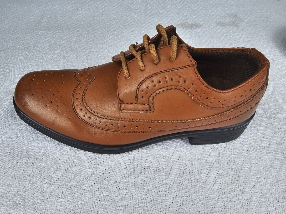 Deer Stags Men Benjamin Oxford Brown Faux Leather Lace-Up Dress Shoes Size 8W Amazon.com | Deer Stags Men main image 2