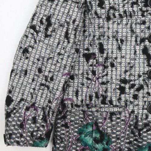 Gerard Womens Multicoloured Geometric Pea Coat Size 12 Button - Picture 12 of 12