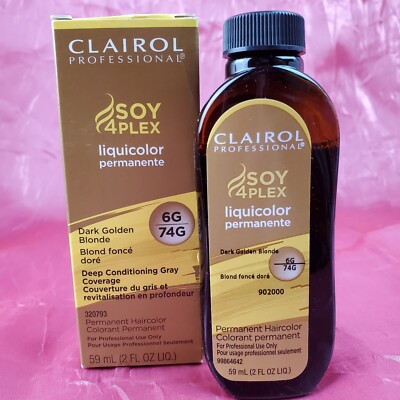 CLAIROL SOY 4 PLEX LIQUICOLOR Permanent Hair Color 6G/74G Dark Golden Blonde 