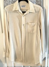 Vintage 70s 79 Kewashas Hong Kong Tailors Silk Long Sleeve Shirt