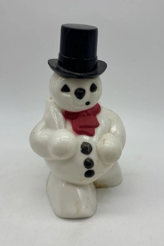 Vintage Frosty Snowman Candy Container Rosbro Christmas 1950s Top Hat NO PIPE - Picture 3 of 11