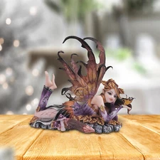Autumn Fairy with Butterfly Statue 6"H Fantasy Collectible Figurine Room Decor