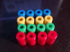 GENUINE Trouble game replacement pieces 16 yellow red green blue pegs NOT 3D!