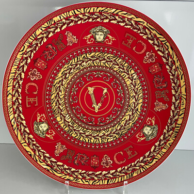 VERSACE Virtus Holiday red CHRISTMAS PLATE 13'' Rosenthal New in BOX  33 cm